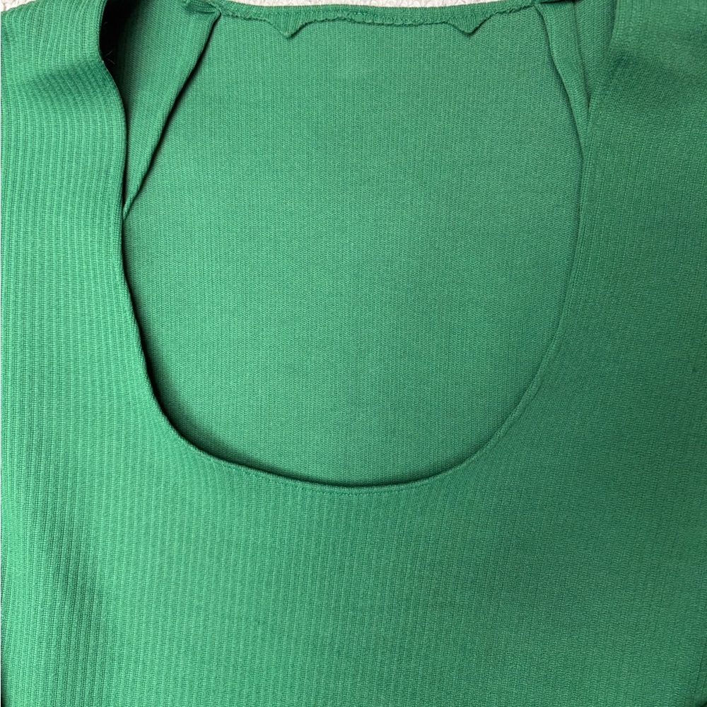 Vintage 70s Green Maxi Dress with sheer angel wing Sleeves - Picture 8 of 13